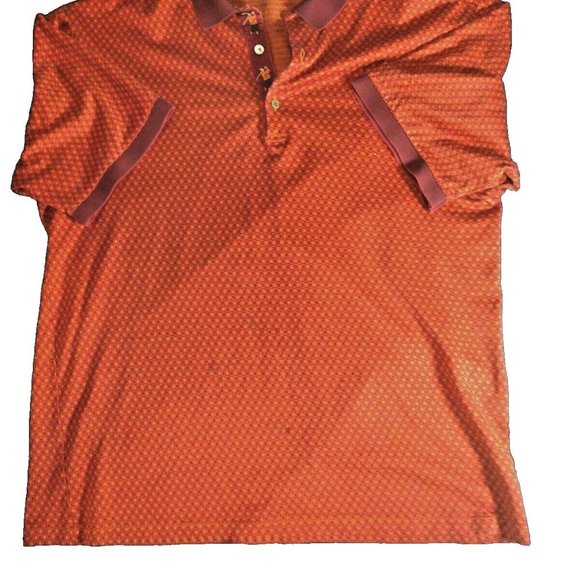 VTG‎ 90'S BOBBY JONES MEN'S Red Geometric GOLF POLO SZ L - Picture 1 of 4